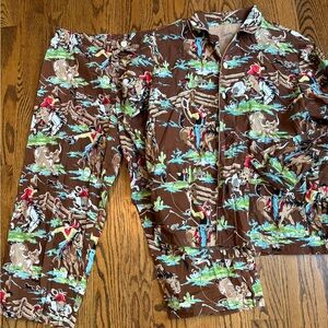 Rare! Nick and Nora Kurt Cobain Nirvana Brown Cotton 2pc Men’s Pajamas Large